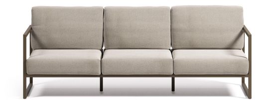 Comova Уличный 3-местный диван светло-серый с зеленым алюминиевым каркасом 222 см Испания