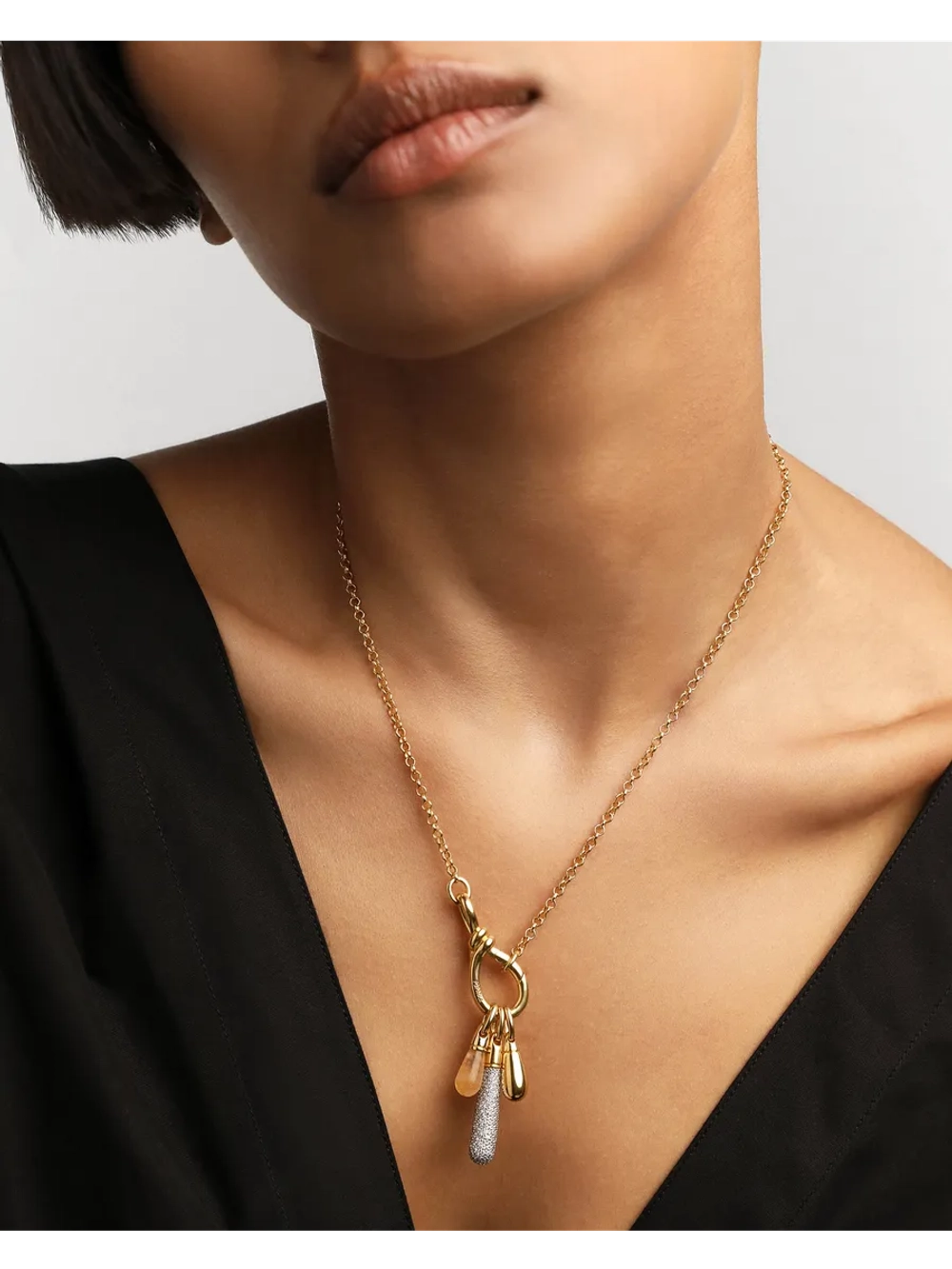 Подвеска Drop серебро 925 пробы покрытое золотом