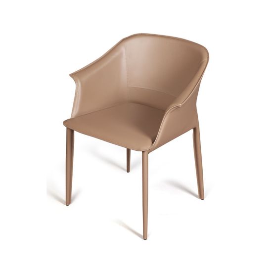 Стул с подлокотниками GIO кожа цвет хаки-тауп