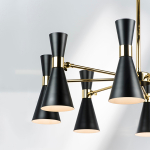 816087 Люстра DUMO 8х40W E14 ЧЕРНЫЙ МАТОВЫЙ/ЗОЛОТО