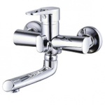 Смеситель для ванны однорычажный латунный H30004 с коротким поворотным изливом, хром