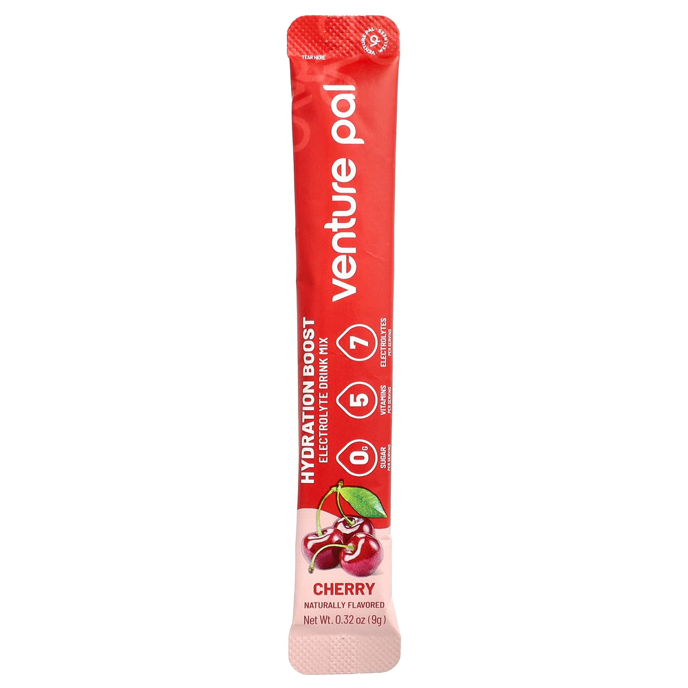 Venture Pal, Hydration Boost, смесь для приготовления электролитического напитка, вишня, 16 стиков по 9 г (0,32 унции)