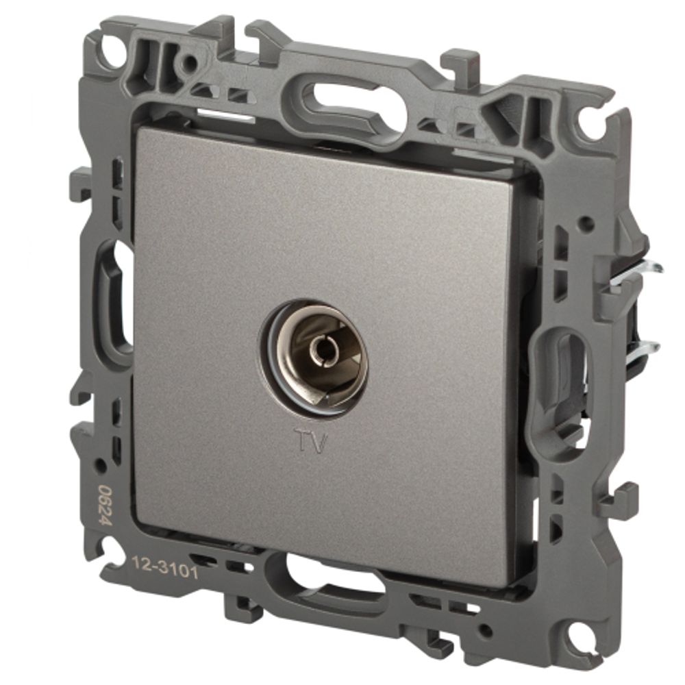 Розетка ЭРА Серия 12 12-3101-16 TV одиночная, титан | ЭРА 12 Титан