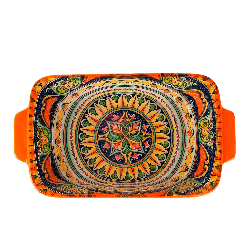 Блюдо для запекания "Arabesque"(оранжевый) 22,5*12,5см v=600мл.(фарфор)(min9)(транспортная упаковка)