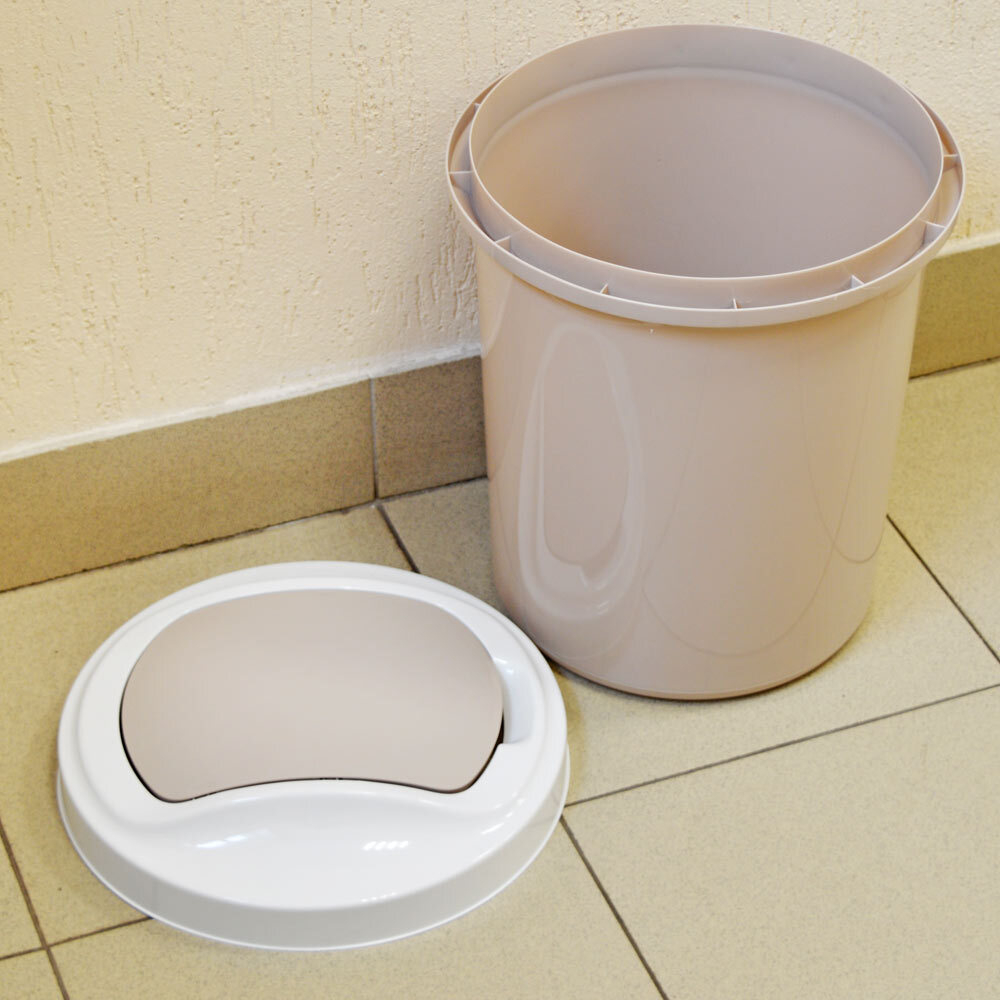 Контейнер для мусора 16л "Palm" круглый (бежевый)