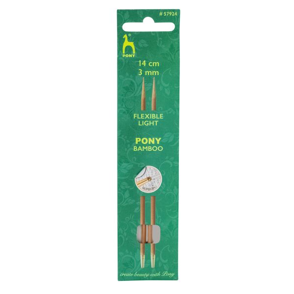Спицы съемные Pony Bamboo ⌀3.0 мм, 14 см, бамбук, 2 шт, 57924