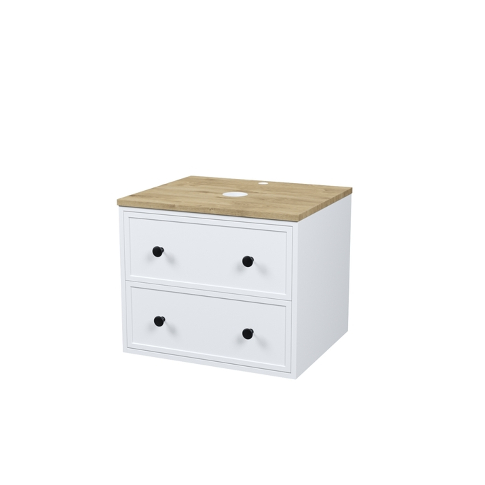 Тумба подвесная IDDIS Torr, со столешницей МДФ, дуб верона, 60 см, белый матовый, TOR60WVi95K