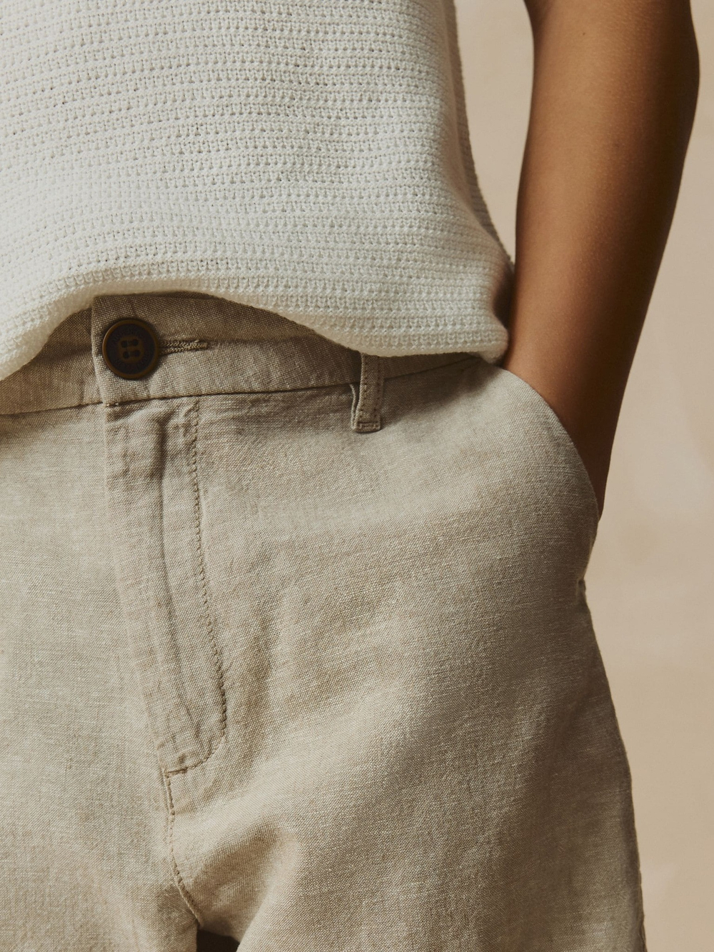 Шорты льняные для мальчика Next AC6-194, Песочный