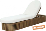 Шезлонг-лежак деревянный с матрасом Tagliamento Osun, песочный