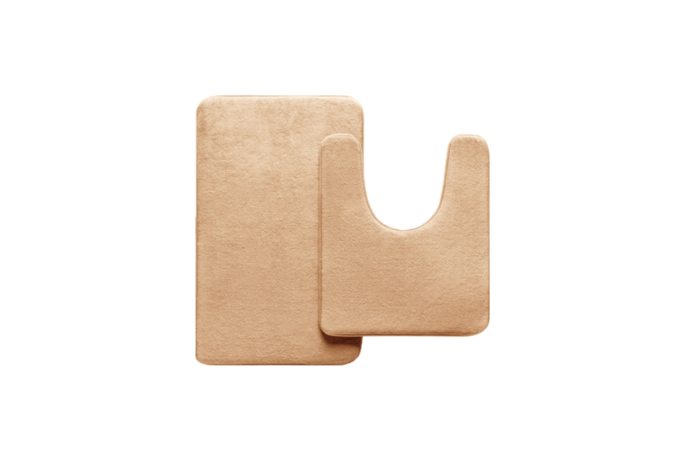 Набор ковриков для ванной и туалета с эффектом памяти Home One 51х81, 51х61 U-shape, бежевый