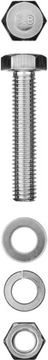 ЗУБР DIN 933, M8 х 50 мм, цинк, 4 шт, болт с гайкой и шайбами (303436-08-050)