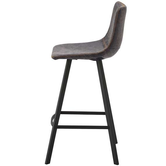 Полубарный стул Netro 66 см, серый на черных металлических ножках | Купить в Hallberg.ru