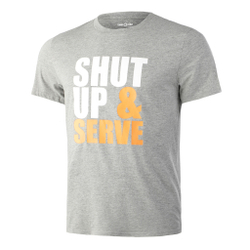 Мужское теннисное поло Tennis-Point Shut Up & Serve T-Shirt Men - Grey, Multicoloured