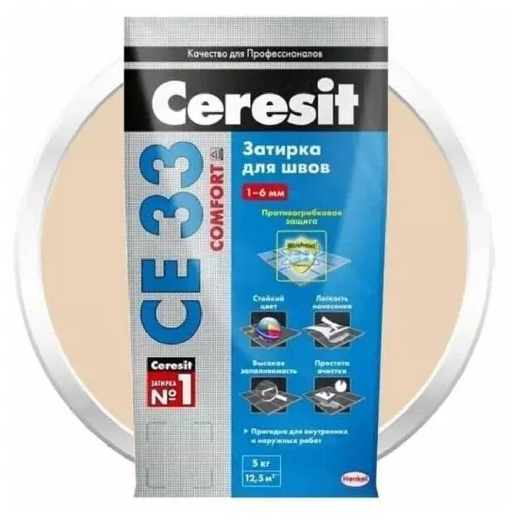 Затирка для узких швов до 6 мм Церезит СЕ 33 Comfort 41 натура