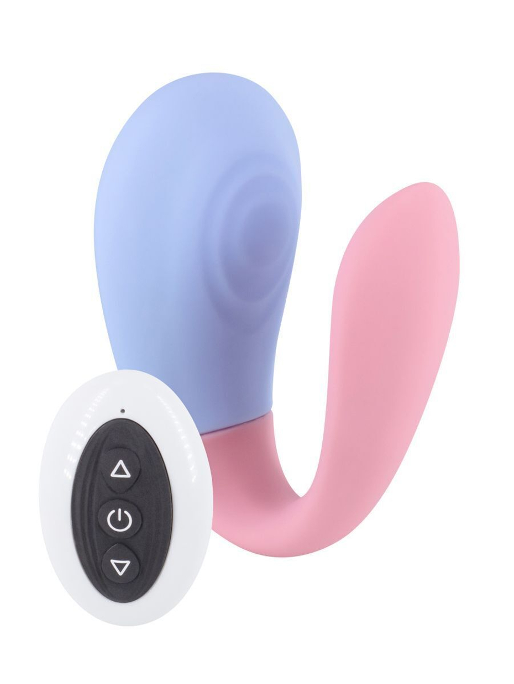 Двухцветный вибростимулятор для пар с пультом ДУ (Цвет: голубой с розовым)
