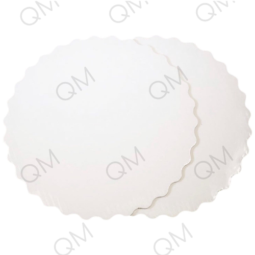 NEW💥💥💥Подложка для торта из гофрокартона 4,5 мм, d-300 мм,белая /белая (ромашка)  25   шт