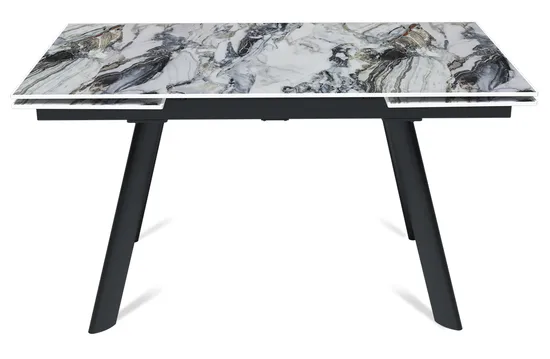 Стол "СТОУН" 140-220, керамика Cold Jade глянцевый , опоры черный муар