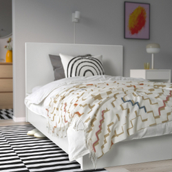 IKEA OLIVSPINNMAL  (ИКЕА ОЛИВСПИННМАЛ)  -  Одеяло, кремовый/мультиколор, 120x160 см