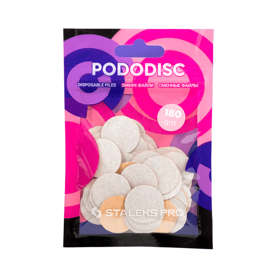 Белые сменные файлы для педикюрного диска PODODISK STALEKS PRO L 180 грит (50 шт)