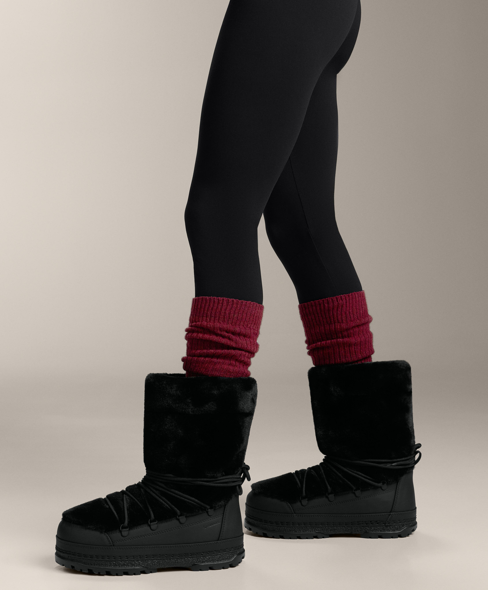 Oysho Длинные носки с добавлением кашемира, вишневый