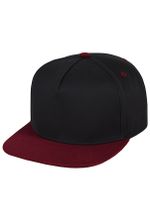 Бейсболка черная с бордовым фото спереди