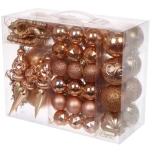 Набор ёлочных украшений «Wish» 6 см + 4 см (50 предмета), Шампань