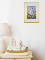 Картина авторская акварельная в паспарту 21х30 см на стену для интерьера "Аромат лета"