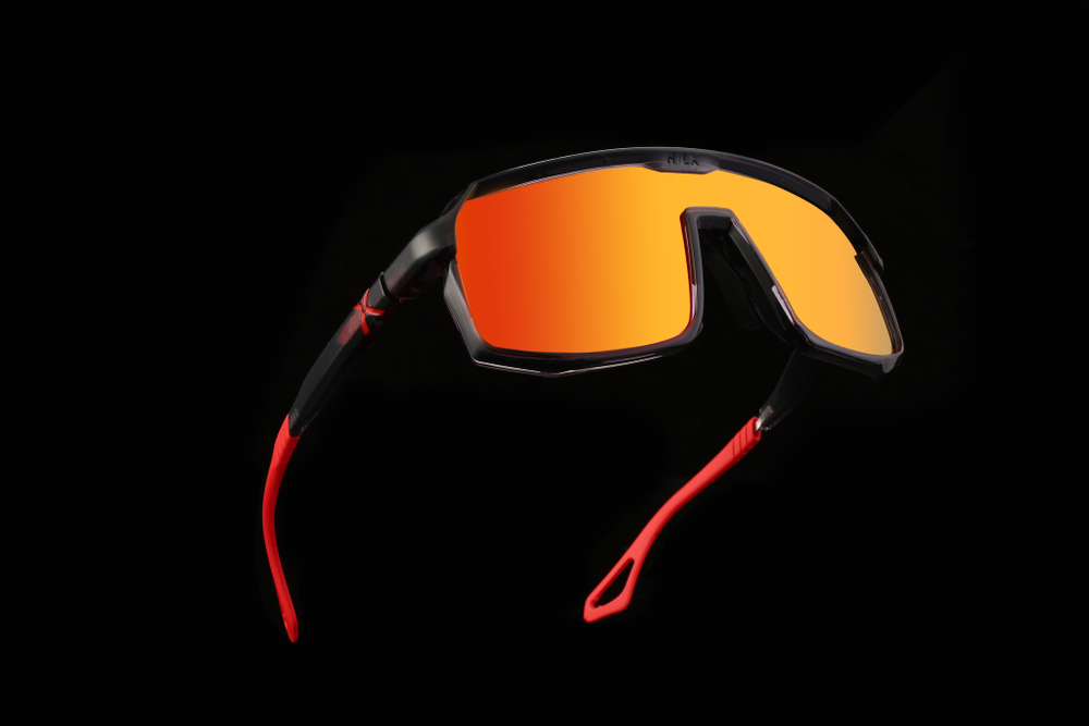Спортивные очки HILX Inferno Shiny Crystal Dark Grey / Red Lens