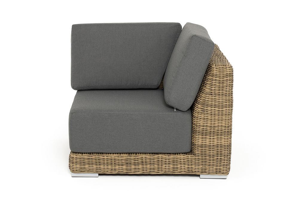 "Капри" модуль диванный угловой с подушками, цвет соломенный