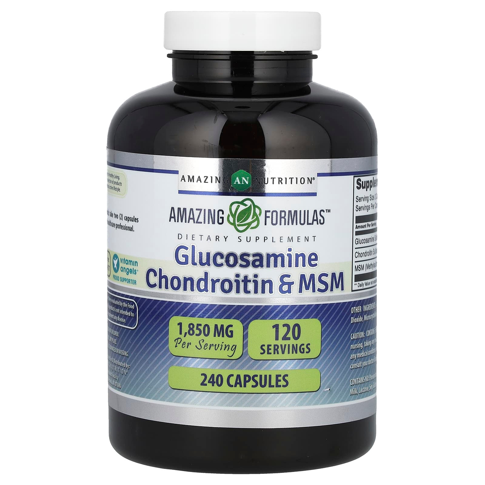 Amazing Nutrition, глюкозамин, хондроитин и МСМ, 240 капсул