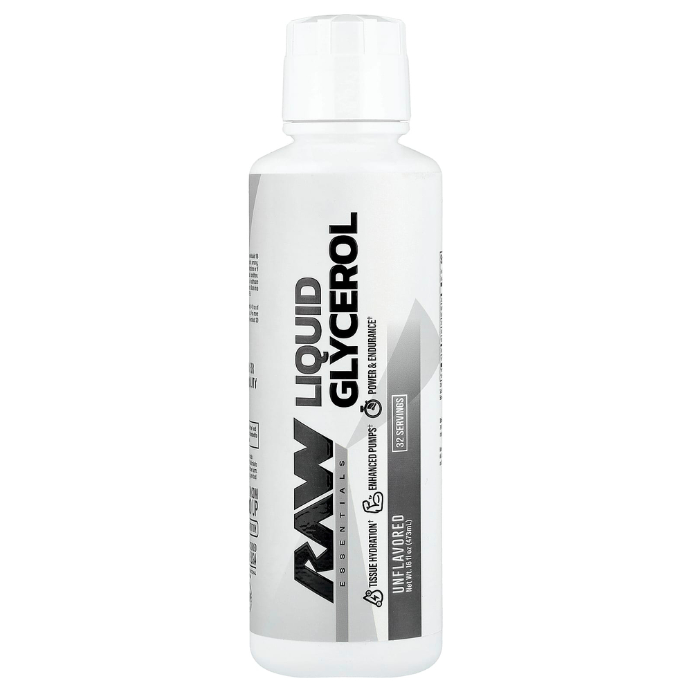 Raw Nutrition, жидкий глицерин, без добавок, 473 мл (16 жидк. унций)