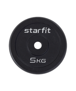 Диск чугунный STARFIT BB-204 d=26 мм, черный, 5 кг