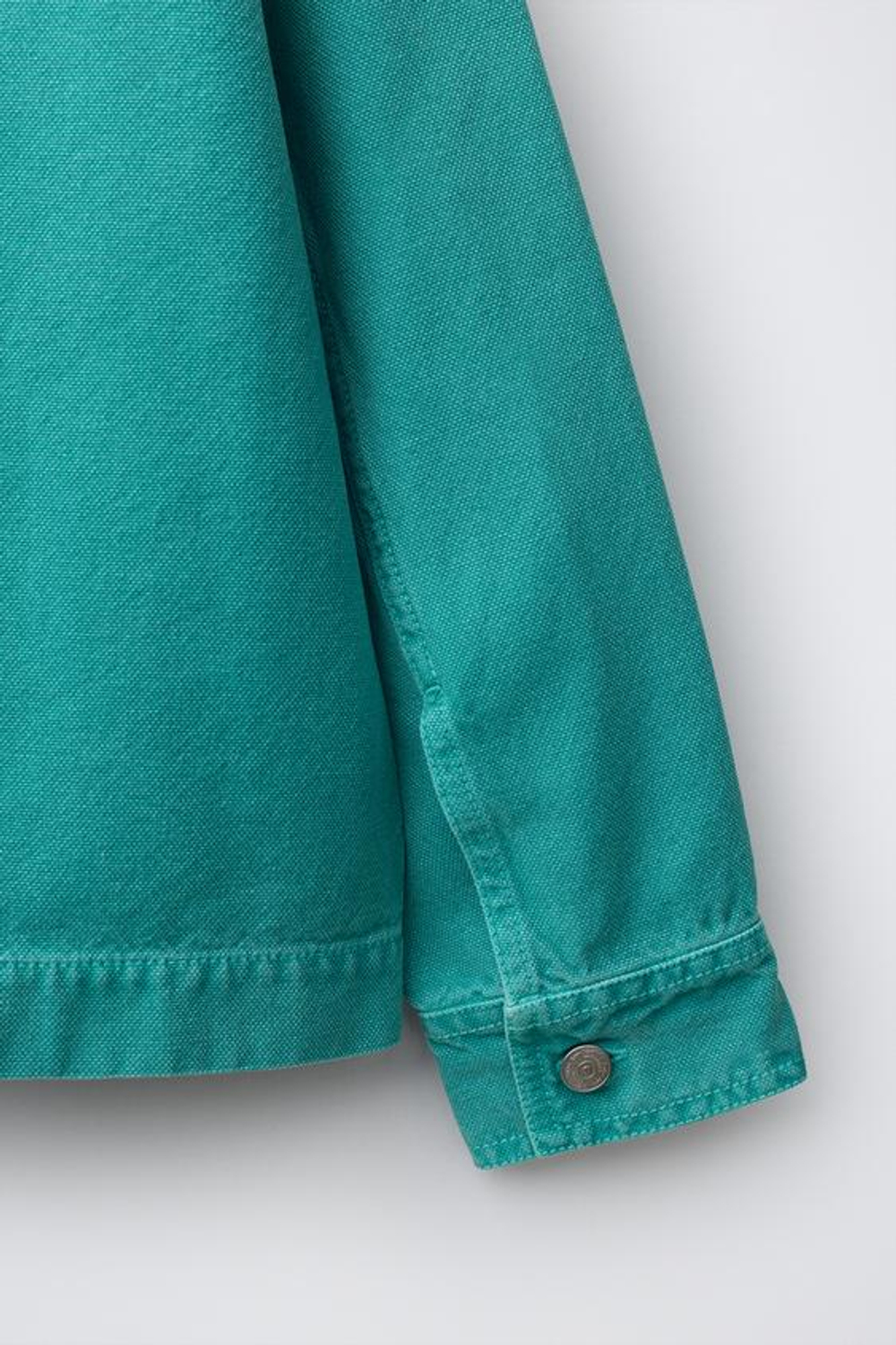 ZARA ДЖИНСОВАЯ КУРТКА-РУБАШКА, БИРЮЗОВЫЙ