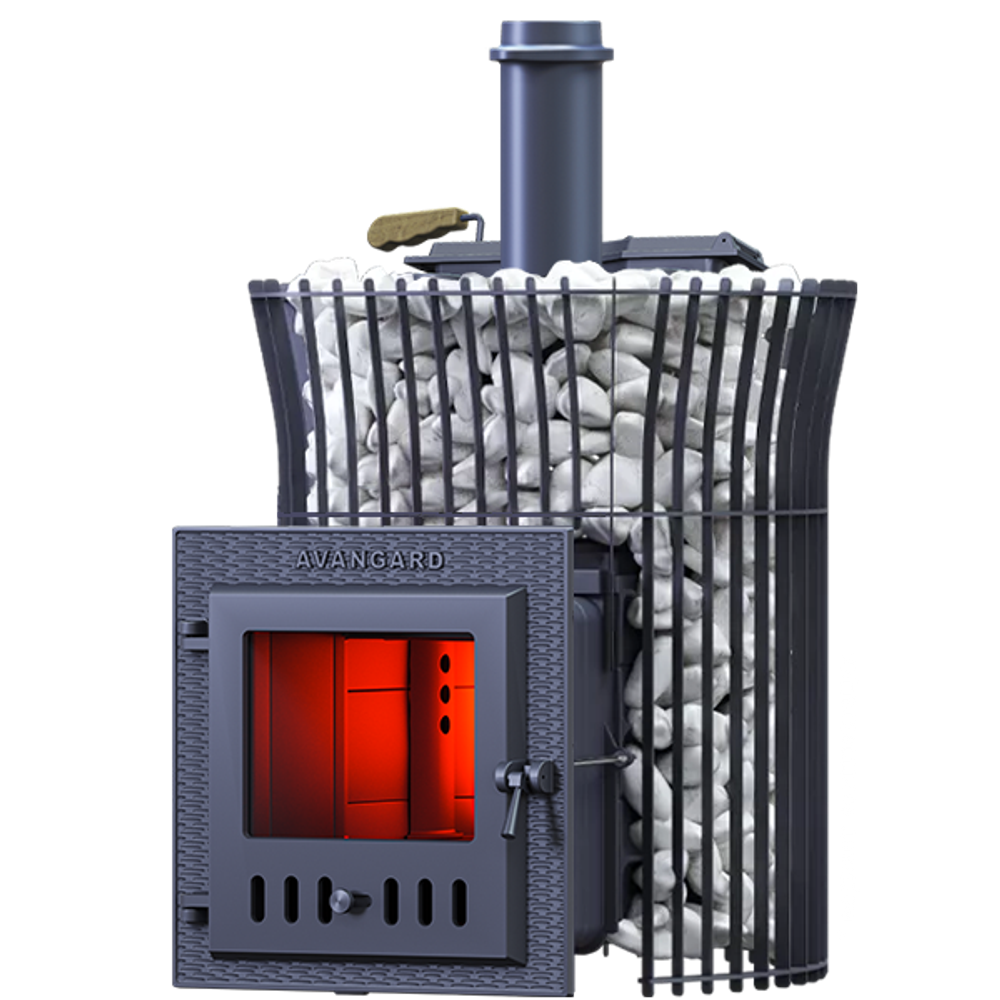 Печь для бани Авангард ЗК 25 (М) Ураган в сетке Тюльпан