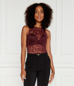 Кружевное боди Elisabetta Franchi - бордовый(BO00546E2)