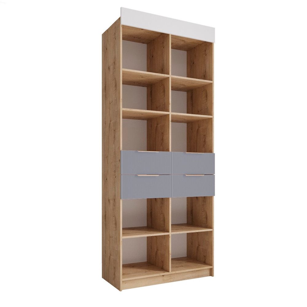 Стеллаж 900 с ящиками Лавис СД 900.1 (Дуб бунратти/Серый эмалит)