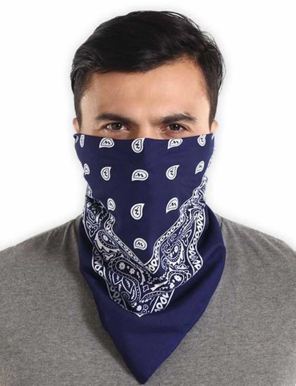 Темно-синяя бандана на лицо фото