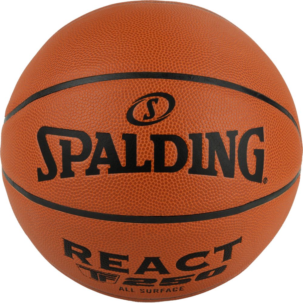 Мяч баск. SPALDING TF-250 React 76802z, р.6, композит. кожа (ПУ), коричн-черн.