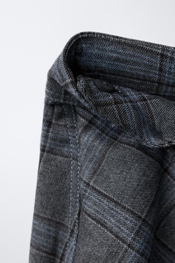 ZARA ЮБКА-ШОРТЫ В КЛЕТКУ В СТИЛЕ ПАРЕО, СИНИЙ