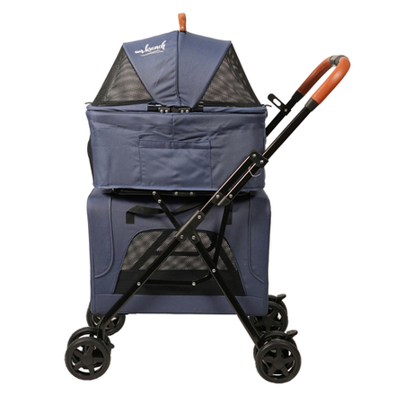 Коляска прогулочная Mr.Kranch для собак и кошек двойная максимальная нагрузка 10+10 кг голубая