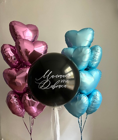 Набор 05 для Гендер-пати с розовыми и синими сердцами