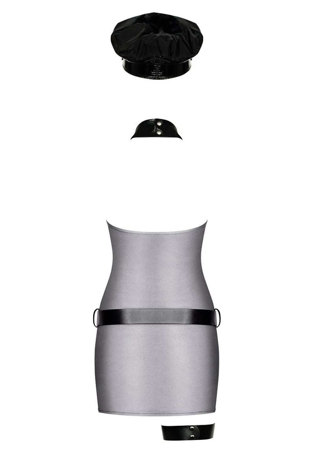 Костюм сотрудника полиции Police из 5 предметов (Размер: XXL) (Цвет: серый)