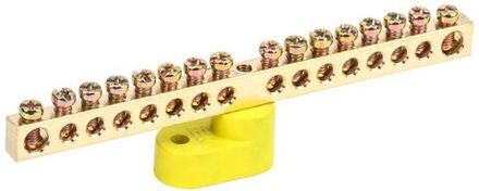 Шина PE "земля" ШНИ-6х9-16-У1-Ж на одном угловом изоляторе IEK YNN10-69-16C1-K05