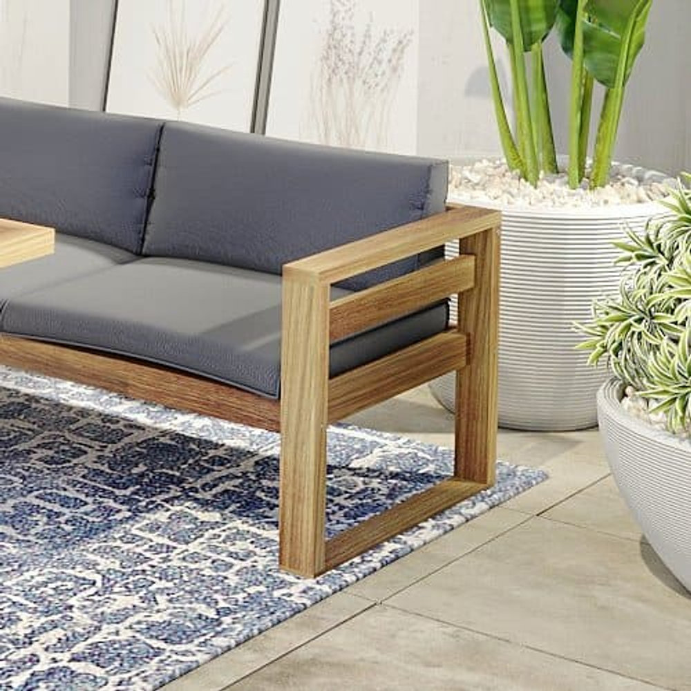 Комплект деревянной мебели Tagliamento Booka, натуральный, темно-серый