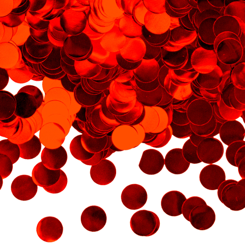 Конфетти 1 см круг Красный, Металлик, 50 гр ВВ