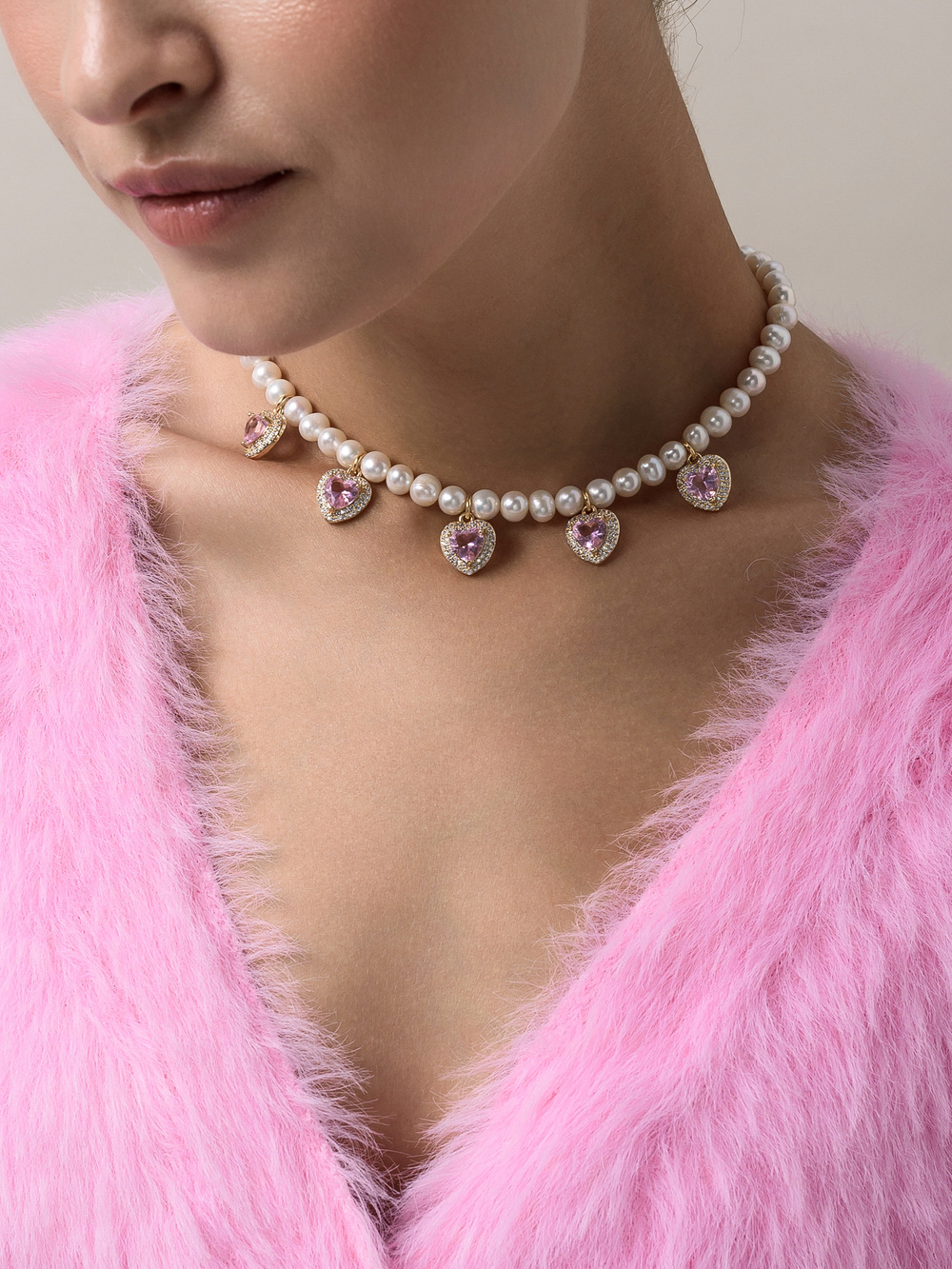 Колье "Pearl Love Rose" Gold