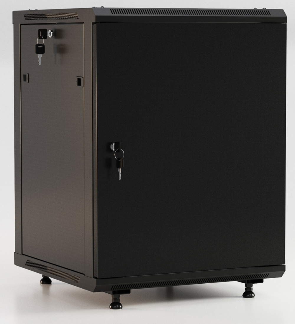 Шкаф настенный 19", 22U Hyperline TWB-FC-2266-SR-RAL9004