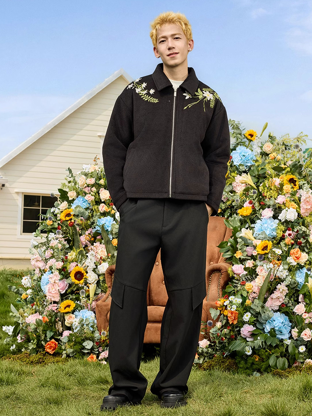 Шерстяная куртка HARSHandCRUEL "Flowers" Wool Zip Jacket