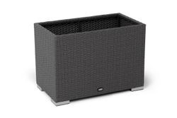 "Лунго" кашпо для цветов большое плетеное из искусственного ротанга, цвет графит