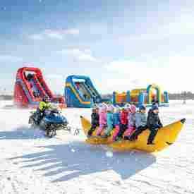 Зимние надувные аттракционы от БатутМастер: прибыльный бизнес даже в морозы